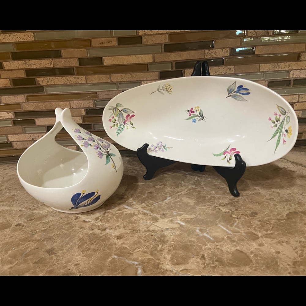 Eva Zeisel Hallcraft BOUQUET gravy boat and platter